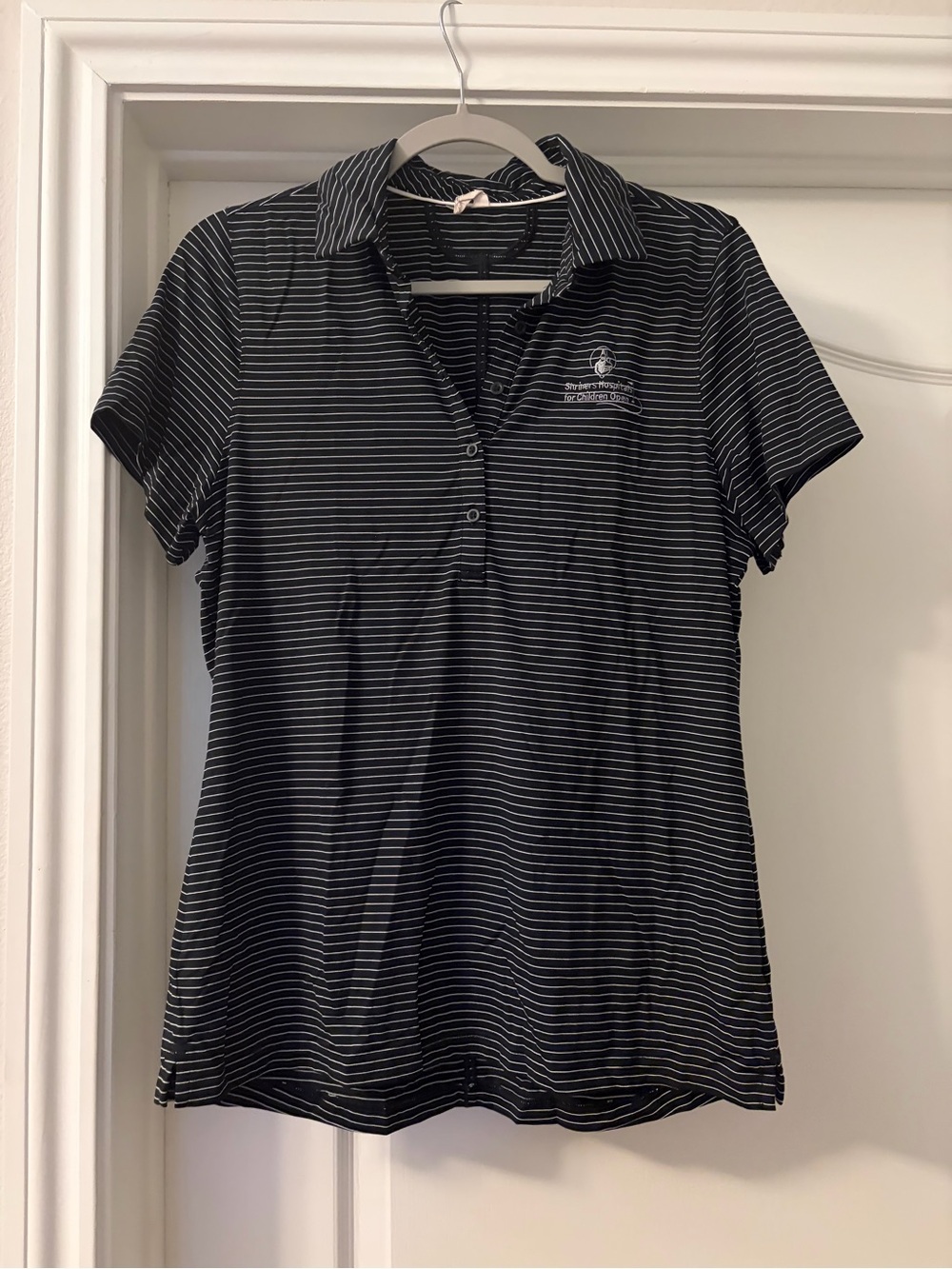 Under Armour Black & White Striped Golf Short Sleeve Polo ⛳️🏌️‍♀️